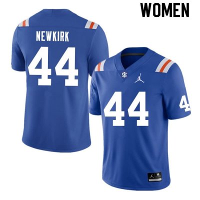 Women's Florida Gators #44 Daquan Newkirk NCAA Nike Blue Throwback Authentic Stitched College Football Jersey HBJ7662VT